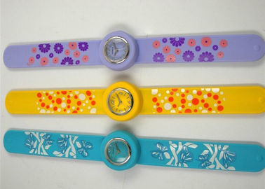 Big Face Slap Bracelet Silicone Wristband Watches with Silk Printed Logo For Kids
