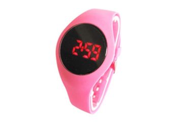Хронограф wristwatch СИД цифров девушок розовый славный с пряжкой PU