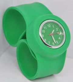 Вахта Wristband силикона OEM, зеленые мальчики/вахта девушок резиновый