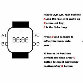Тип спорта вахты Wristband силикона СИД цифров с поверхностью зеркала