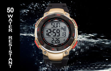 Выдвиженческие вахты воды wristwatch календара диапазона ABS упорные круглые цифровые