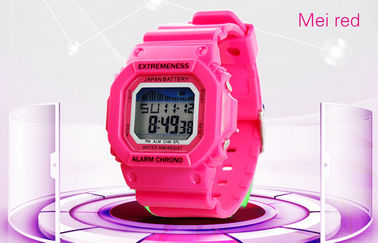 ABS цифрового вахты шикарных дам белые покрывают 12/24 hr wristwatches