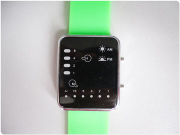 Зеленый Wristband силиконовой резины вахты/СИД Binary наблюдает OEM