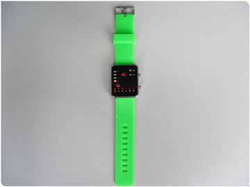 Зеленый Wristband силиконовой резины вахты/СИД Binary наблюдает OEM