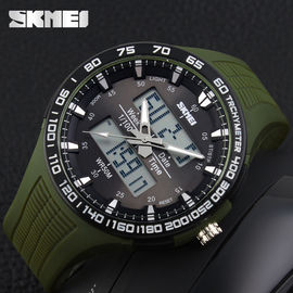 Wristwatch зеленой большой шкалы армии непрерывнодискретный с двойным Японией Movts