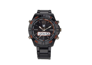 Wristwatch движения Японии непрерывнодискретный для людей с дисплеем времени света задней части EL двойным