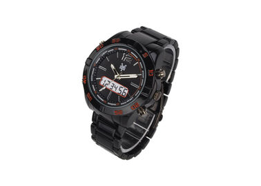 Wristwatch движения Японии непрерывнодискретный для людей с дисплеем времени света задней части EL двойным