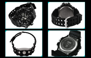 Wristwatch двойного часового пояса человека OEM непрерывнодискретный с всечасным перезвоном