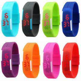 Wristwatch СИД цифров силикона экрана касания, красный свет вел wristwatch цифров