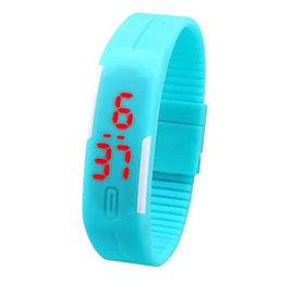 Спорты цифров красного света wristwatch СИД цифров диапазона PU людей/женщин