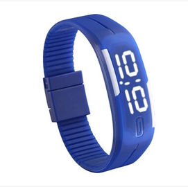 Белый свет воды упорный резиновый вел wristwatch цифров для человека в черноте, голубой