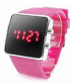 Уникально розовый wristwatch СИД цифров силикона для подростка, вахты касания СИД