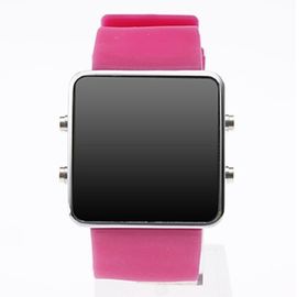 Уникально розовый wristwatch СИД цифров силикона для подростка, вахты касания СИД