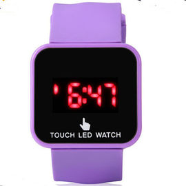Пурпуровый wristwatch СИД цифров для случая девушки пластичного + ODM OEM Wristband силикона