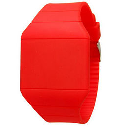 Вахта СИД ультра тонкого силикона красный цифровой, рекламируя даму wristwatch