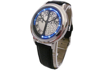 Кожаный wristwatch СИД цифров браслета Unisex для плавать, упорная воды