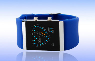Wristwatch СИД цифров девушок, вахты голубой планки силикона электронные