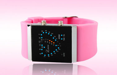 Wristwatch СИД цифров девушок, вахты голубой планки силикона электронные