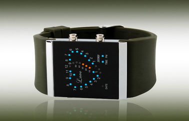 Wristwatch СИД цифров девушок, вахты голубой планки силикона электронные