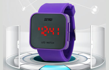 Упорная воды ATM wristwatch 1 СИД случая ABS цифрового вахты Wommens розовая