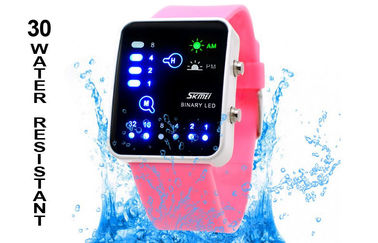 Wristwatch дамы Противоударн СИД цифров, антимагнитный бинарный вахта