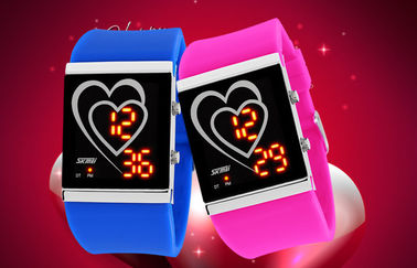 Вахта зеркала backlight EL пар типа сердца Wristwatch СИД цифров