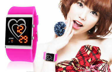 Вахта зеркала backlight EL пар типа сердца Wristwatch СИД цифров