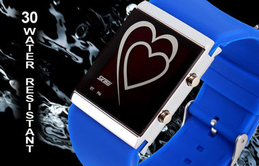 Вахта зеркала backlight EL пар типа сердца Wristwatch СИД цифров