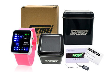 Розовые вахты Binary backlight EL wristwatch СИД цифров силикона