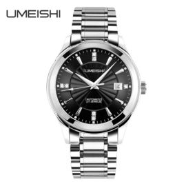 Случай QuartzWatch нержавеющей стали верхнего сегмента и wristwatch твердых стекол планки для мужчины
