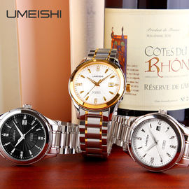 Случай QuartzWatch нержавеющей стали верхнего сегмента и wristwatch твердых стекол планки для мужчины