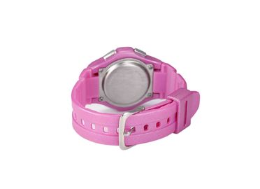 Круглые женщины PU пинка делают вахту водостотьким спорта с Wristwatch подарка сигнала тревоги LCD