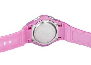 Круглые женщины PU пинка делают вахту водостотьким спорта с Wristwatch подарка сигнала тревоги LCD